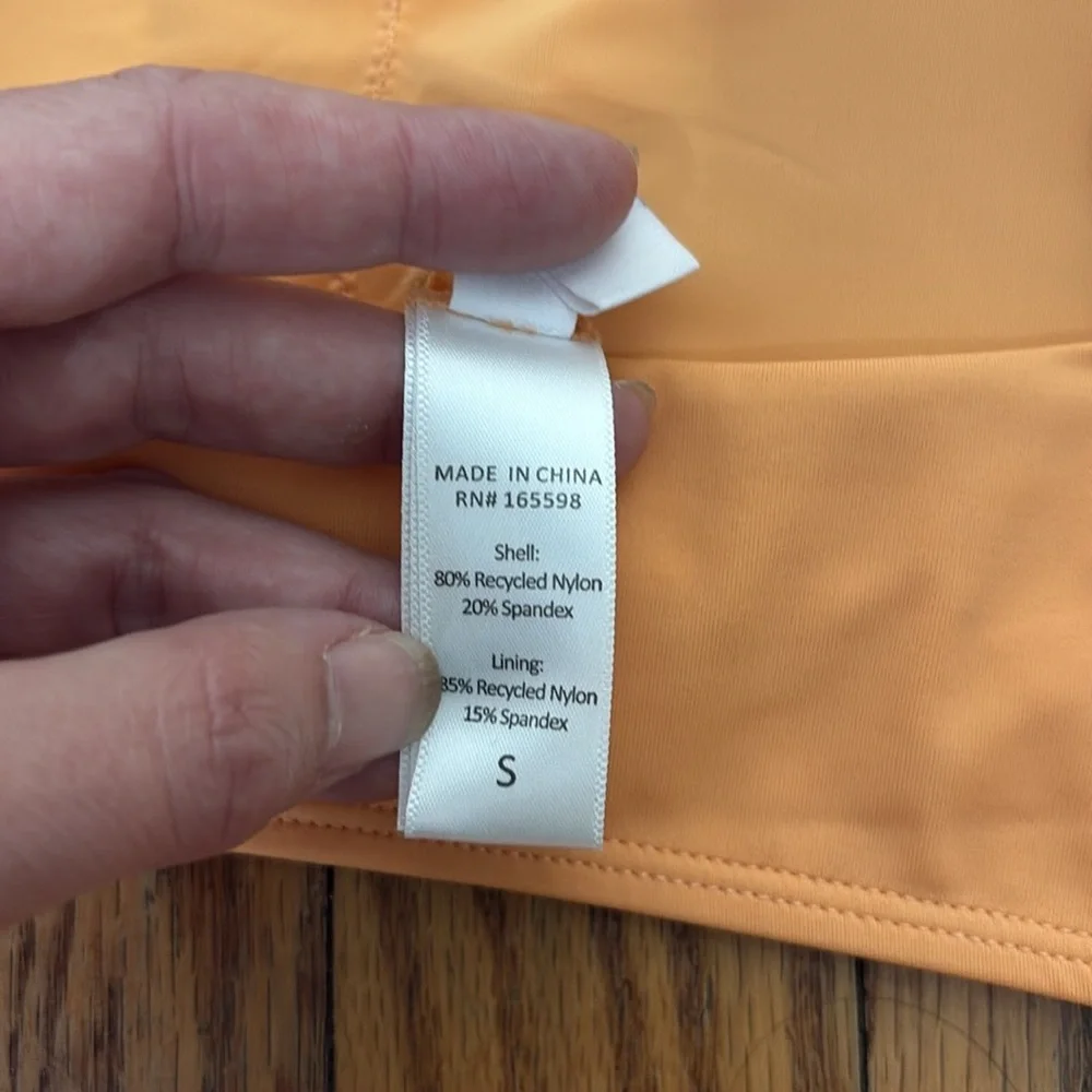Andie Bikini Set Hanalei Top Cheeky Bikini Bottom Papaya Orange‎ size Small NWOT